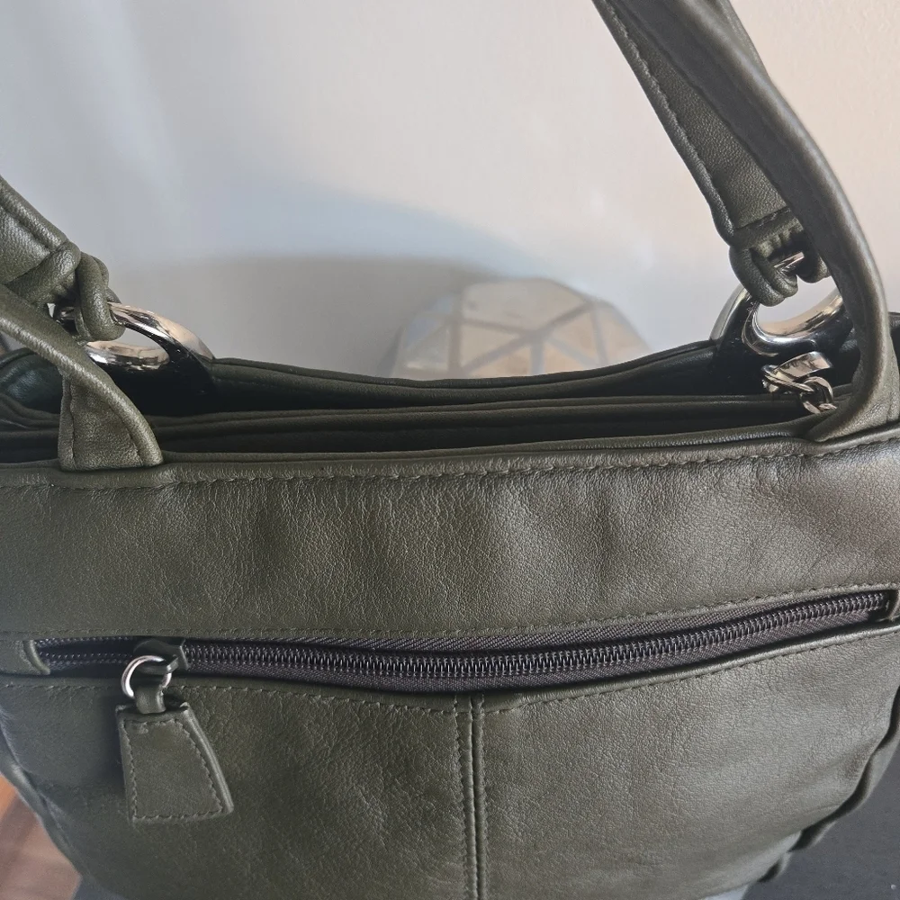 Giani Bernini Forest Green Soft Leather Shoulder Bag